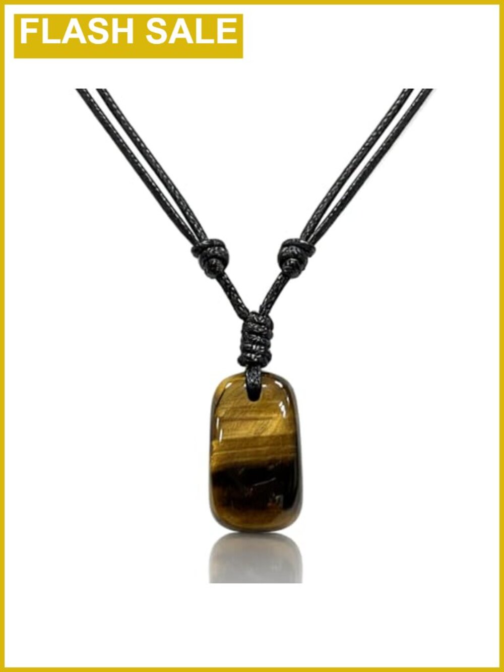 Natural Tiger Eye Stone Necklace Handmade Adjustable Drawstring Boho
